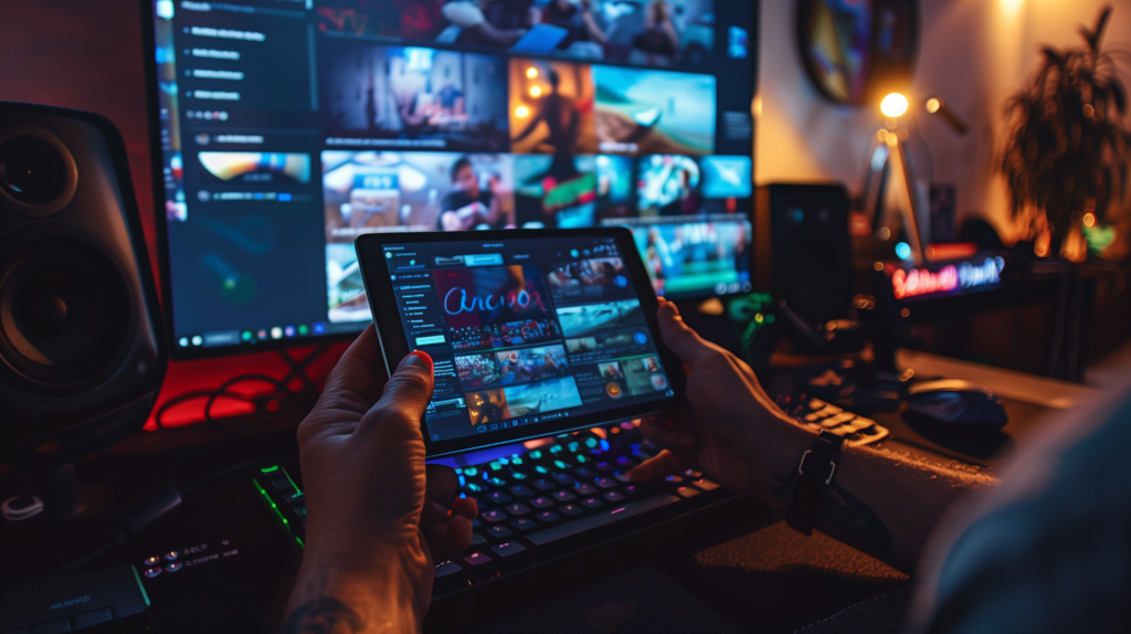 An assistant showcasing all the different platforms there are for repurposed content