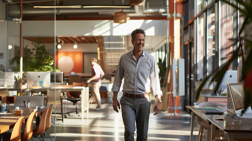 A Manager keeping a positive energy in the workplace